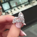 Luxury Pear Shaped Teardrop Zircon Stack Ring Set For Women Wedding Hand Jewelry view 3