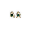 Elegant Green Crystal Teardrop Stud Earrings With Gold Alloy Frame And Rhinestone Halo Luxury Earrings view 5