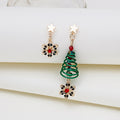 Elegant Asymmetric Spiral Christmas Tree Snowman Enamel Crystal Alloy Star Stud Drop Earrings view 4
