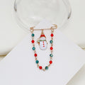 Cute Cartoon Colorful Enamel Santa Reindeer Snowman Brooch Pin, Sweet Christmas Badge Accessory view 4