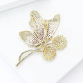 Alloy Zircon Butterfly Dandelion Brooch Pin For Suit Jackets view 4