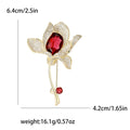 Alloy Zircon Lily Flower Brooch For Elegant Suit Decoration view 6