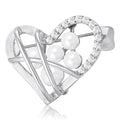 Alloy Heart Brooch Pin With Zircon And Pearl Accent view 2