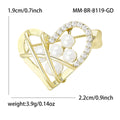 Alloy Heart Brooch Pin With Zircon And Pearl Accent view 6