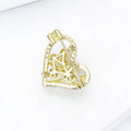 Alloy Heart Brooch Pin With Zircon And Pearl Accent view 4