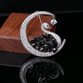 Alloy Crystal Swan Moon Brooch For Coats And Jackets view 4