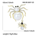 Alloy Pearl Zircon Spider Brooch Pin For Halloween Lapels view 4