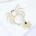 Alloy Pearl Zircon Spider Brooch Pin For Halloween Lapels view 3