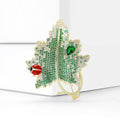 Gold Plated Alloy Zircon Leaf Brooch For Suit Jackets view 3