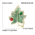 Gold Plated Alloy Zircon Leaf Brooch For Suit Jackets view 4