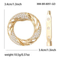 Alloy Round Zircon Scarf Buckle Brooch Pin For Waist Styling view 4