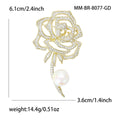 Alloy Zircon Hollow Rose Pearl Brooch Pin For Suits And Dresses view 4