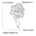 Alloy Zircon Hollow Rose Pearl Brooch Pin For Suits And Dresses view 5