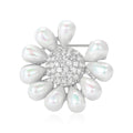 Alloy Pearl Zircon Petal Brooch For Fresh Summer Outfits view 1