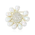 Alloy Pearl Zircon Petal Brooch For Fresh Summer Outfits view 2