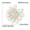 Alloy Pearl Zircon Petal Brooch For Fresh Summer Outfits view 4