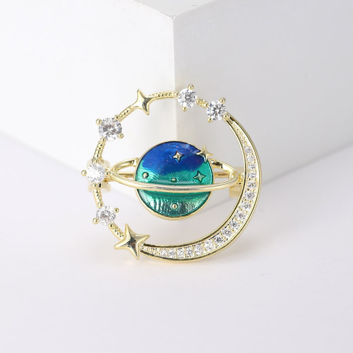Alloy Planet Brooch Pin For Cardigans Suits And Lapels