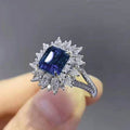 Luxury Square Full Zircon Inlaid Emerald Green Ring Hand Jewelry view 2