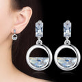 Light Luxury Geometric Round Stud Earrings For Women Simple Forest Style Student Jewelry view 1
