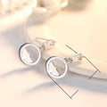 Light Luxury Geometric Round Stud Earrings For Women Simple Forest Style Student Jewelry view 5