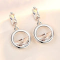 Light Luxury Geometric Round Stud Earrings For Women Simple Forest Style Student Jewelry view 2