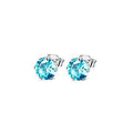 Classic Six Prong Multicolor Zircon Stud Earrings Unisex Mini Color Gemstone Ear Jewelry view 6