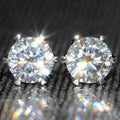 Classic Six Prong Multicolor Zircon Stud Earrings Unisex Mini Color Gemstone Ear Jewelry view 4
