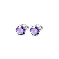 Classic Six Prong Multicolor Zircon Stud Earrings Unisex Mini Color Gemstone Ear Jewelry view 7