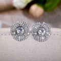French Light Luxury Full Zircon Camellia Flower Stud Earrings For Women Sweet Versatile Jewelry view 4