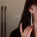 Alloy Rhinestone Tassel Long Drop Earrings, Elegant Versatile Statement Design view 2
