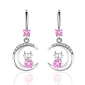 Creative Zodiac Ox Drop Earrings With Moon And Teardrop Zircon, Birth Year Ear Jewelry view 7