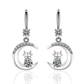 Creative Zodiac Ox Drop Earrings With Moon And Teardrop Zircon, Birth Year Ear Jewelry view 6