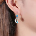 Creative Zodiac Ox Drop Earrings With Moon And Teardrop Zircon, Birth Year Ear Jewelry view 4