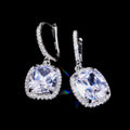 Brass Micro Pave Zircon Bridal Dangle Earrings For Wedding Dinner And Commuter Wear view 3
