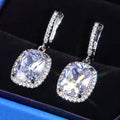 Brass Micro Pave Zircon Bridal Dangle Earrings For Wedding Dinner And Commuter Wear view 4