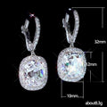 Brass Micro Pave Zircon Bridal Dangle Earrings For Wedding Dinner And Commuter Wear view 5