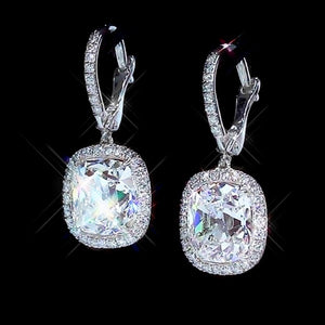 Brass Micro Pave Zircon Bridal Dangle Earrings For Wedding Dinner And Commuter Wear