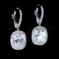 Brass Micro Pave Zircon Bridal Dangle Earrings For Wedding Dinner And Commuter Wear view 6