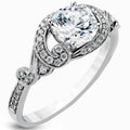 White Gold Plated Twisted Arm Wrap Ring With Simulated Zircon, European Engagement Band view 3