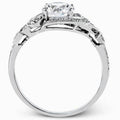 White Gold Plated Twisted Arm Wrap Ring With Simulated Zircon, European Engagement Band view 4