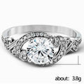 White Gold Plated Twisted Arm Wrap Ring With Simulated Zircon, European Engagement Band view 5