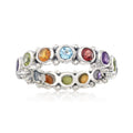 Elegant Single Row Multicolor Zircon Ring For Women, Simple Stackable Band Fashion Hand Jewelry view 2
