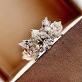 Trendy Niche Water Drop Cubic Zirconia Ring For Women Light Luxury Birthday Gift Jewelry view 1