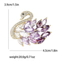 Copper Zircon Swan Brooch Pin For Women's Suits And Cardigans view 4