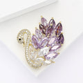 Copper Zircon Swan Brooch Pin For Women's Suits And Cardigans view 3