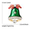 Alloy Rhinestone Enamel Christmas Bell Brooch For Holiday Apparel view 5