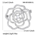 Alloy Zircon Hollow Rose Brooch For Elegant Women's Apparel view 5