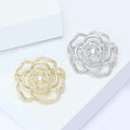 Alloy Zircon Hollow Rose Brooch For Elegant Women's Apparel view 3