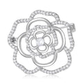 Alloy Zircon Hollow Rose Brooch For Elegant Women's Apparel view 1