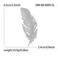 Alloy Zircon Feather Brooch Pin For Suit Lapel Accessories view 5